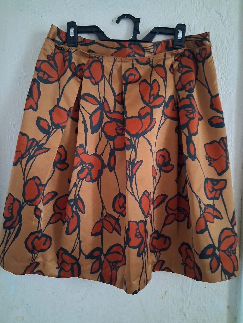 Simply Vera Vera Wang Floral Pleated Skirt | A-Line | Fall Colors | Size 12 - Picture 3 of 5